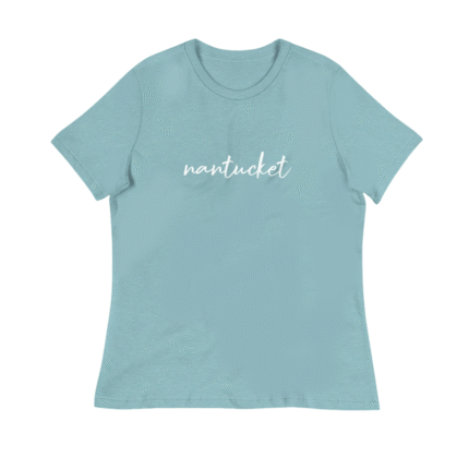 NANTUCKET SCRIPT WOMEN'S RELAXED FIT T-SHIRT NEW ENGLAND ISLAND LIFE NEW
